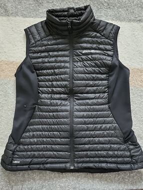 Eddie Bauer First Ascent MicroTherm 2.0 Down Vest Black  Women's Sz L Minor Flaw